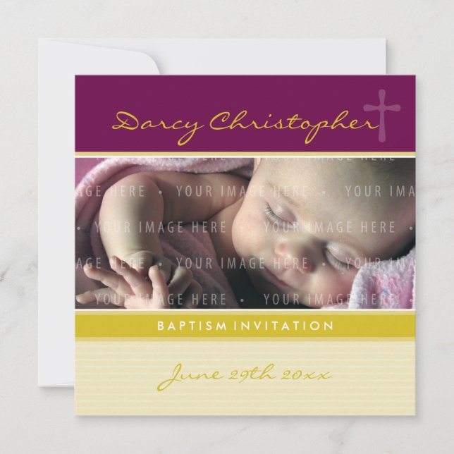 ERSUCHT FOTO CHRISTENING, Glaube 1SQ Einladung (Vorderseite)