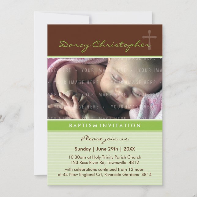 ERSUCHT FOTO CHRISTENING, Glaube 7P Einladung (Vorderseite)
