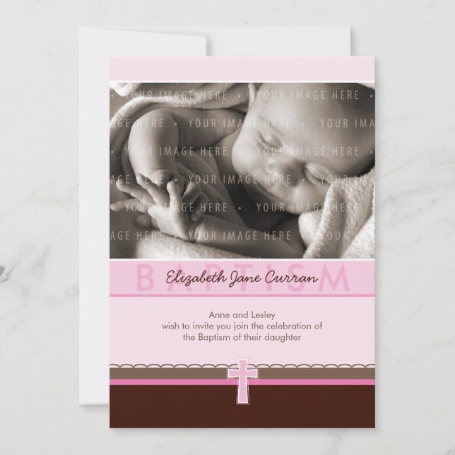 ERSUCHT FOTO CHRISTENING, reiner 2 P Einladung (Vorderseite)