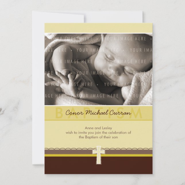ERSUCHT FOTO CHRISTENING, reiner 4 P Einladung (Vorderseite)