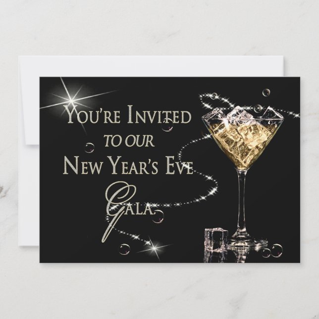ERSUCHUNG DES NEUJAHRES NACH GALA - halbförmlich - Einladung (Vorderseite)