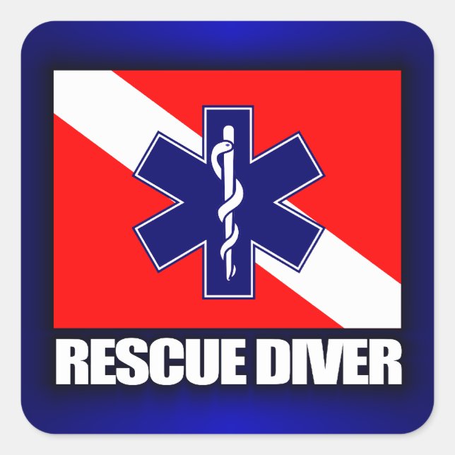 ERT Diver 2 Quadratischer Aufkleber (Vorderseite)