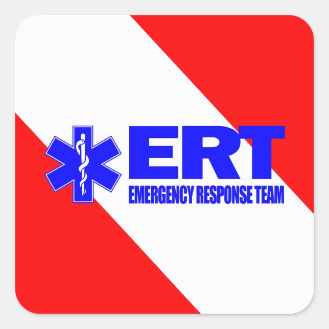 ERT - Notfallteam Quadratischer Aufkleber (Vorderseite)