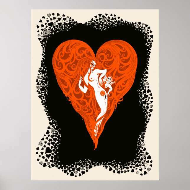 Erté - Aces Suite, Herz Poster (Vorne)