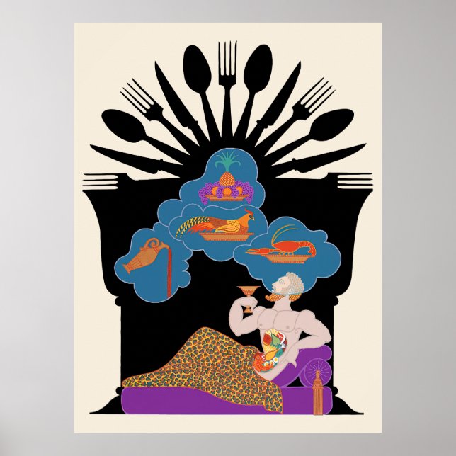 Erté - Die Sieben Todsöhne Suite, Gluttony Poster (Vorne)