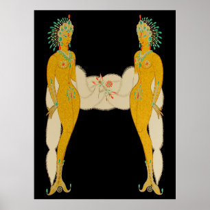 Erté - The Letter H aus der Alphabet Suite, 1976 Poster