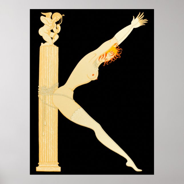 Erté - The Letter K von der Alphabet Suite, 1976 Poster (Vorne)