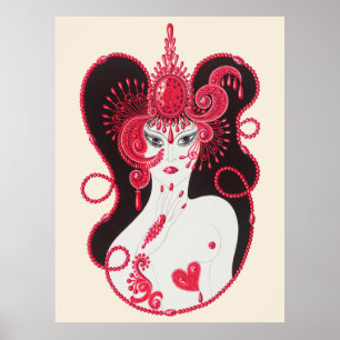 Erté - The Wertvoll Stones Suite, Ruby, 1969 Poster