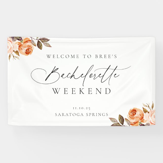 Erthy Autumn Floral Bachelorette Willkommen Banner (Horizontal)