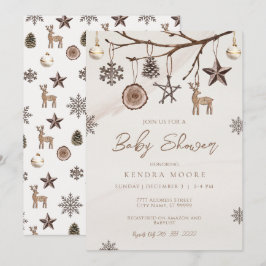 Erthy Christmas Baby Shower Einladung