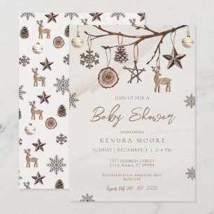 Erthy Christmas Baby Shower Einladung