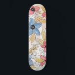 Erthy Colored Watercolor Blätter Art Skateboard<br><div class="desc">Dieses elegante und moderne Aquarellmuster ist perfekt für die trendige und stilvolle Frau. Die handbemalten, ohrenfarbenen Blume, Blätter und geometrischen Muster auf weißem Hintergrund sind in Gelb, Bräune, Blau, Rot und Schwarz gehalten. Es ist hübsch, künstlerisch, einzigartig und originell. Genießen Sie dieses handbemalte Werk des Künstlers La Femme, Rachel Matheney....</div>