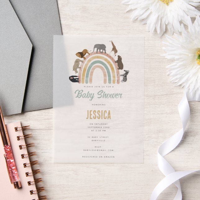Erthy Colors Rainbow Jungle Animals Baby Shower (Hochzeit)