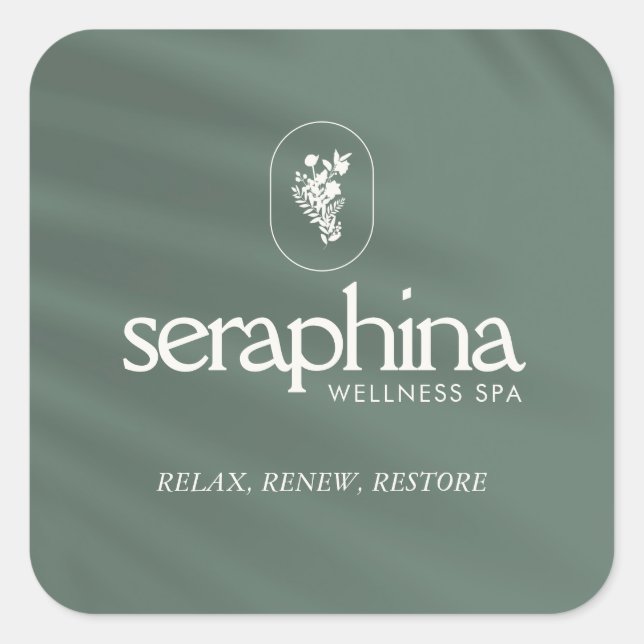 Erthy Elegance Logo Beauty, Wellness, Wellness-Cen Quadratischer Aufkleber (Vorderseite)