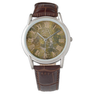 Erthy Tropical Blätter Pattern Men's Armbanduhr