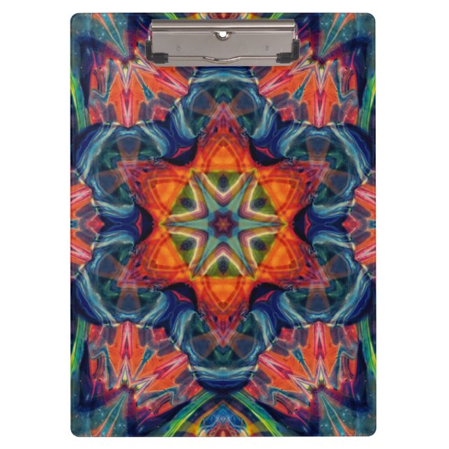 Erthy Warm Energy Kaleidoscope Gradient Klemmbrett (Vorderseite)