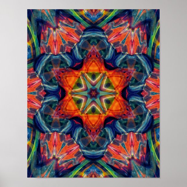Erthy Warm Energy Kaleidoscope Gradient Poster (Vorne)