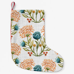 Erthy Whimsical: Aquarell Blume Motif. Kleiner Weihnachtsstrumpf