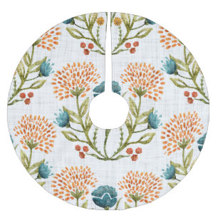 Erthy Whimsical: Aquarell Blume Motif. Polyester Weihnachtsbaumdecke