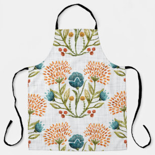 Erthy Whimsical: Aquarell Blume Motif. Schürze
