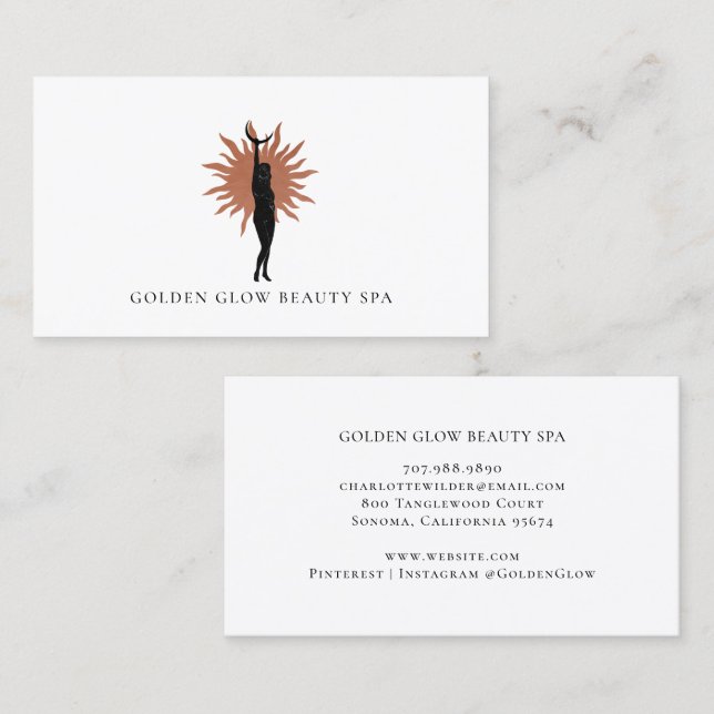 Erthy Woman Sun und Rays Beauty Wellness-Center Visitenkarte (Vorne/Hinten)