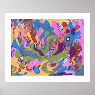 "Ertrinken" Abstrakt Art 20x16 Poster