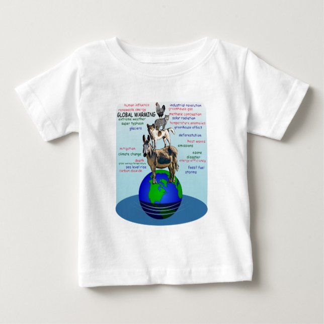 Ertrinken von Erde, Meeresspiegelaufstieg, globale Baby T-shirt (Vorderseite)