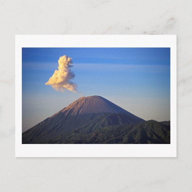 Eruption des Vulkans Bromo, Indonesien Postkarte (Vorderseite)