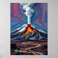 Eruption in Motion - Fiery Vulkan Landschaft Kunst
