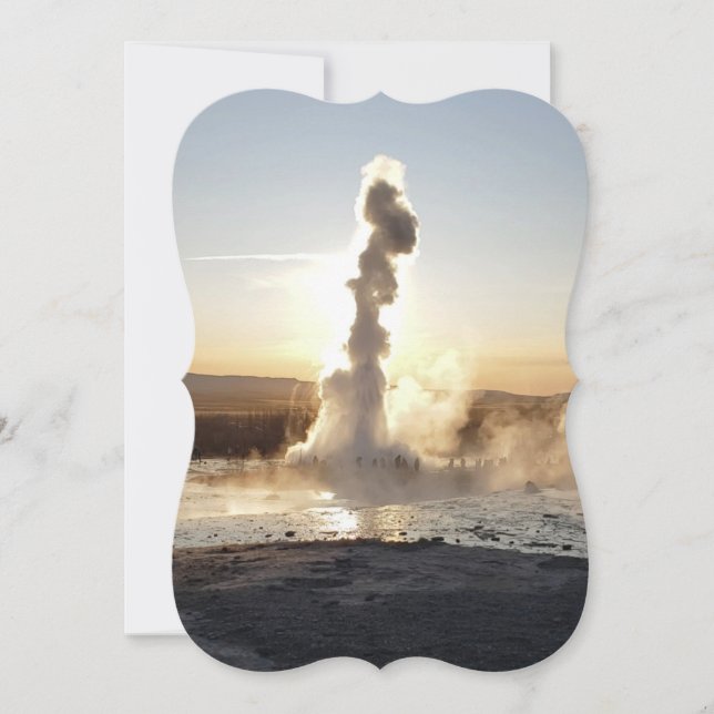 Eruption von Strokkur Geyser, Island-Karte Dankeskarte (Vorderseite)