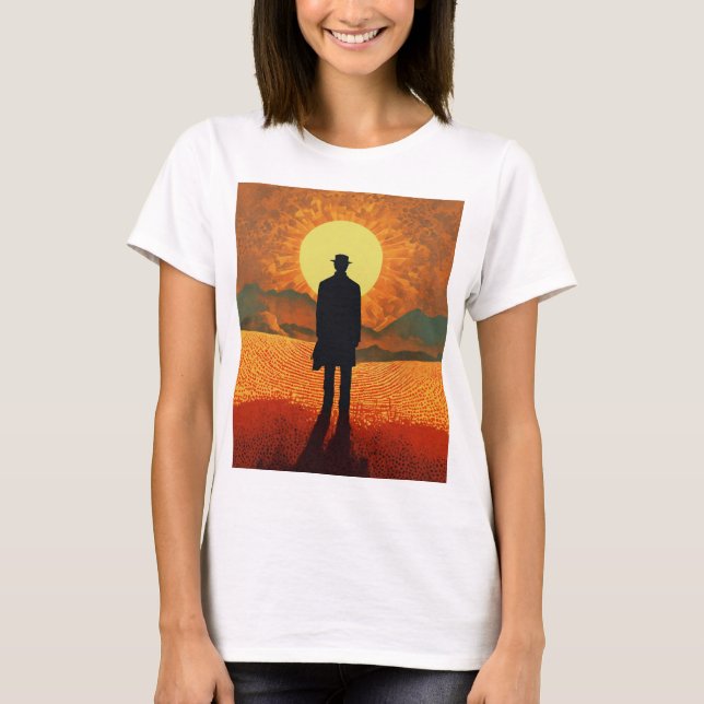 "Erwachende Dämmerung: Ein menschlicher Blick auf  T-Shirt (Vorderseite)