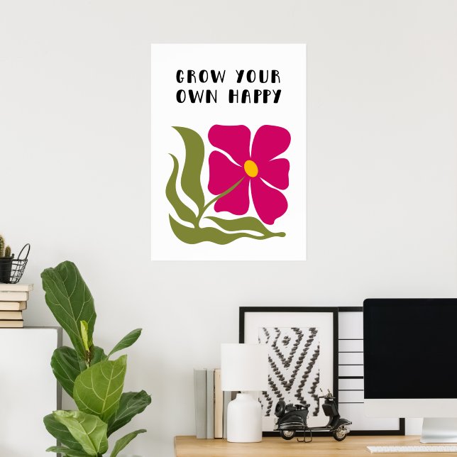 Erwachsen Sie sich glücklich Poster (Heimbüro)