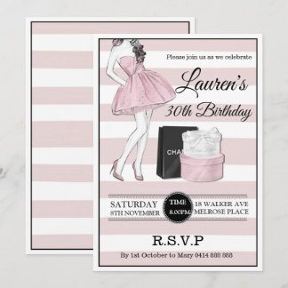 Erwachsene 30. 40. 50. Champagner Geburtstagsparty Einladung