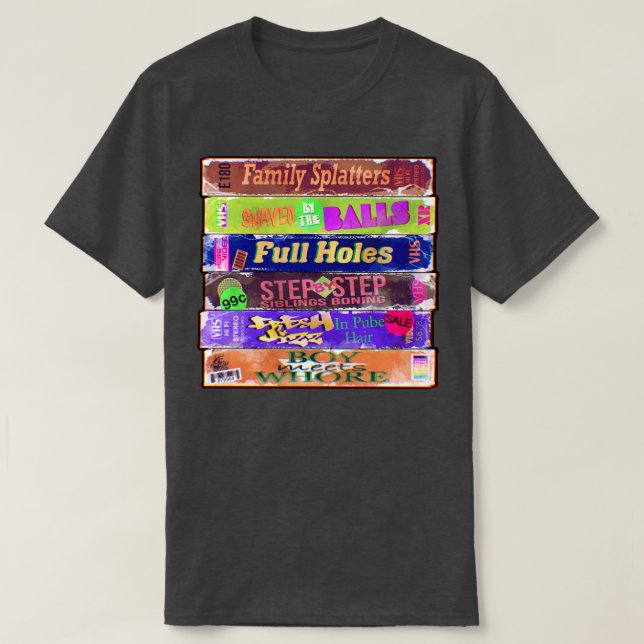 Erwachsene 90er VHS T-Shirt (Design vorne)