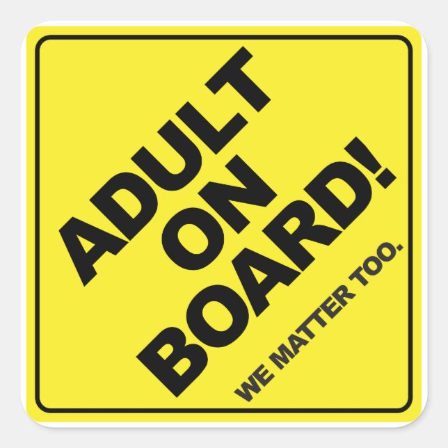 Erwachsene an Bord! Kinderfreie Aufkleber (Vorderseite)