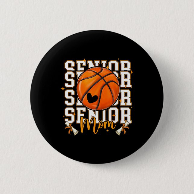 Erwachsene Basketball-Mutter 2026 Lustiger Basketb Button (Vorderseite)