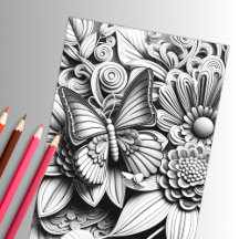 Erwachsene Blütenschmetterling 3D-Farbplakat