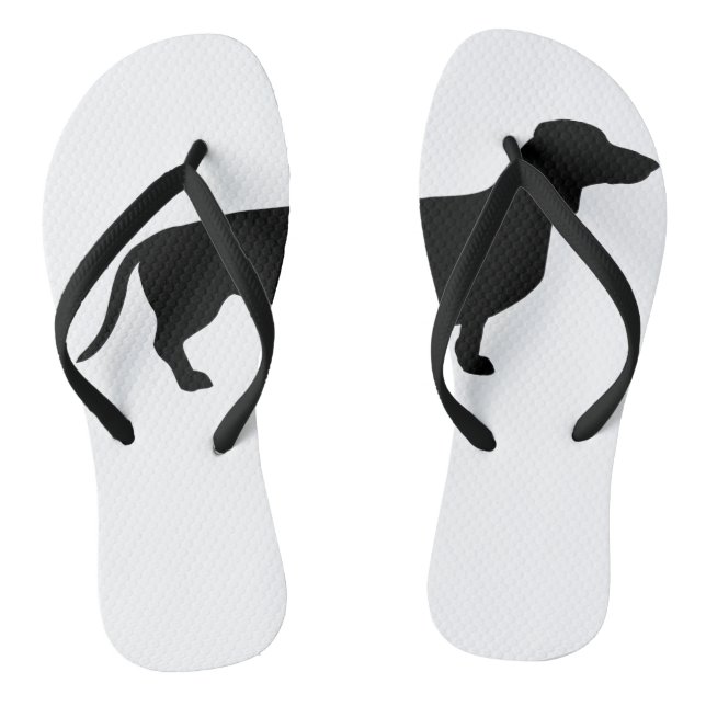 Erwachsene, Dackel-Slim-Gurte Flip Flops (Fußbett)
