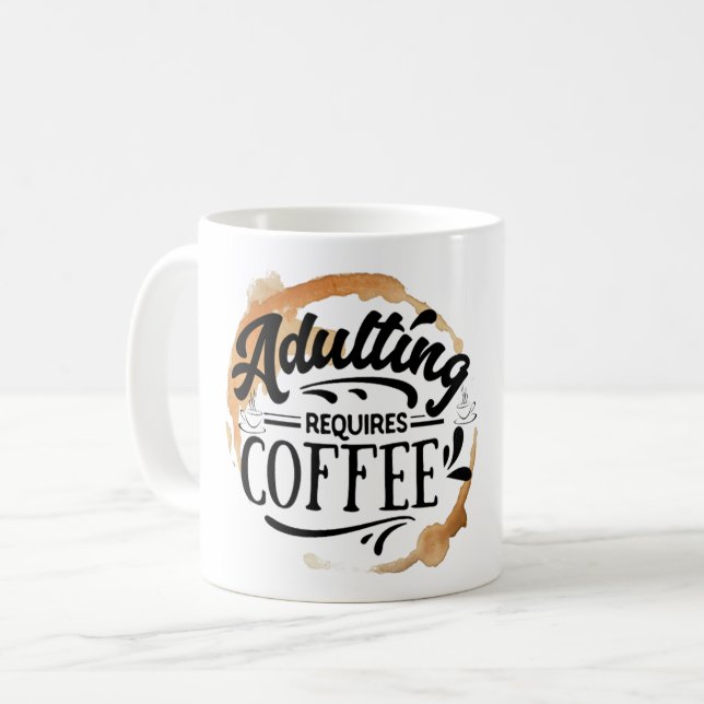 ERWACHSENE ERFORDERN KAFFEE - KAFFEE-LIEBE KAFFEETASSE (Vorderseite Links)