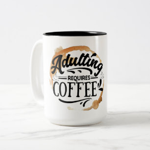 ERWACHSENE ERFORDERN KAFFEE - KAFFEE-LIEBE ZWEIFARBIGE TASSE