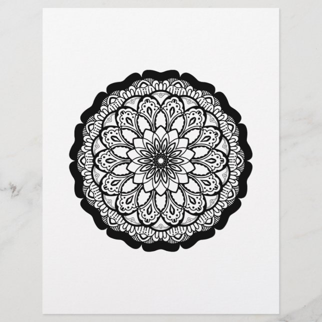 Erwachsene Farbton-Schwarzweiss-Mandala Flyer (Vorne)