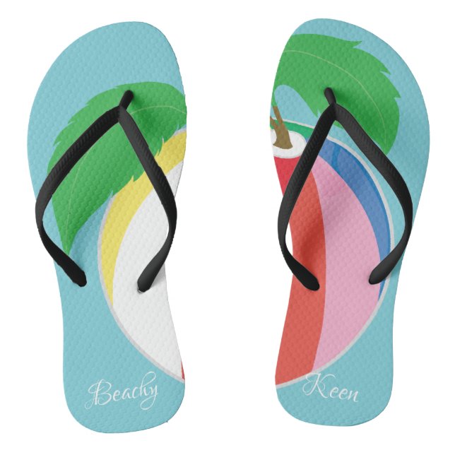 Erwachsene Flip Flops "Beachy Keen/Beachball" (Fußbett)