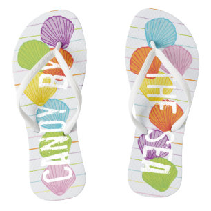 Erwachsene Flip Flops "farbenfrohe Muscheln 3 am M