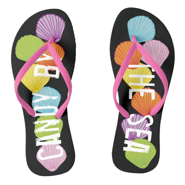 Erwachsene Flip Flops "farbenfrohe Muscheln am Mee (Fußbett)