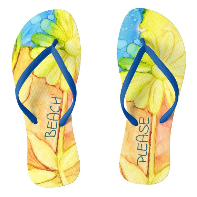 Erwachsene Flip Flops "Gelbe Blume" (Fußbett)