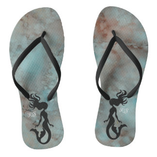 Erwachsene Flip Flops"Inkblots Bluish Orange Merma Flops