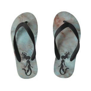 Erwachsene Flip Flops"Inkblots Bluish Orange Merma Kinderbadesandalen
