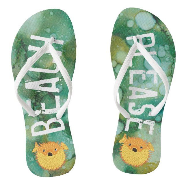 Erwachsene Flip Flops "Inkblots Gold Dusted Fish" (Fußbett)