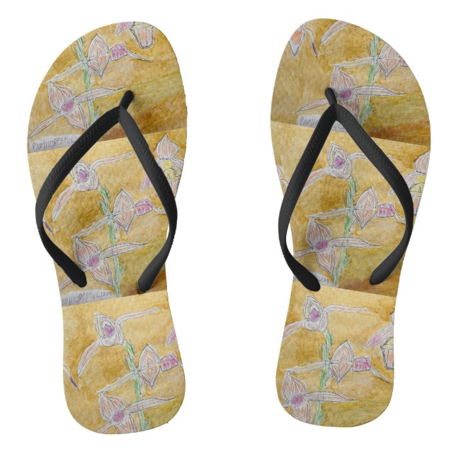 Erwachsene Flip Flops mit botanischem Design (Fußbett)