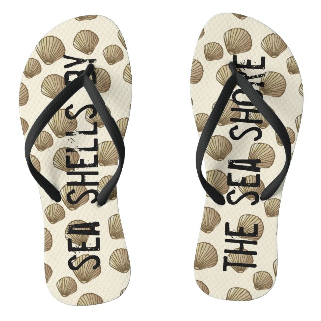 Erwachsene Flip Flops "Muscheln am Meer" (Fußbett)
